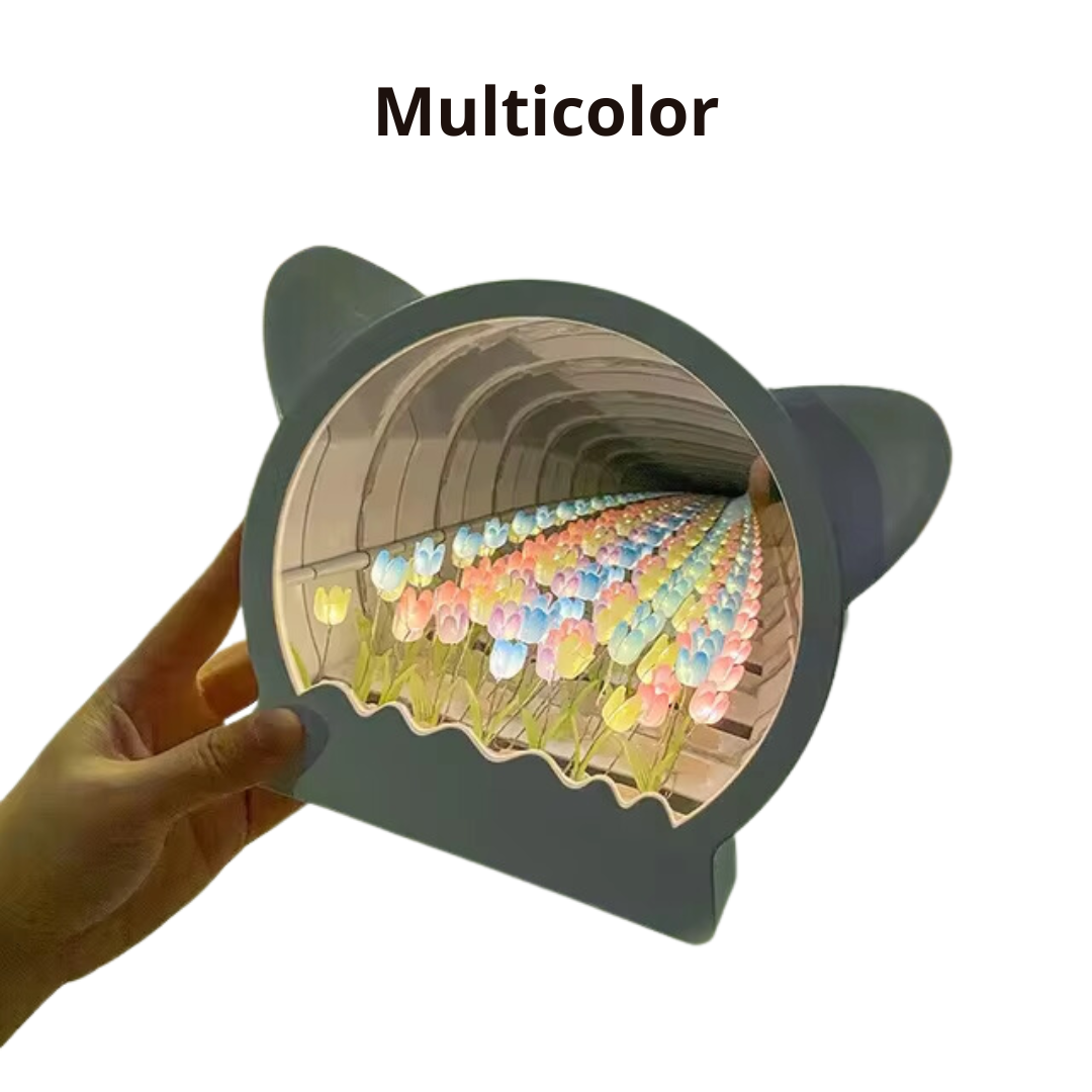 Lámpara de Gato con Tulipanes